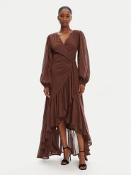 Marciano Guess Sukienka wieczorowa 5GGK53 7317A Brązowy Regular Fit. Brązowe sukienki damskie Marciano Guess, z aplikacjami, z bawełny, wizytowe, bez kołnierzyka, bez ramiączek. Za 899.99 zł.