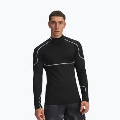 Longsleeve Under Armour HeatGear Rib 1/4 Zip. Czarne bluzy męskie Under Armour, bez wzorów, sportowe, bez ramiączek, bez kaptura. Za 276.75 zł.