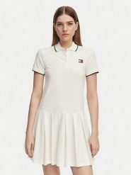 Tommy Jeans Sukienka codzienna Tommy Badge DW0DW22328 Biały Relaxed Fit. Białe sukienki damskie Tommy Jeans, na co dzień, s, bez wzorów, z bawełny, bez kołnierzyka, bez ramiączek, proste. Za 409.99 zł.