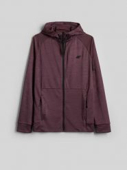 4F Bluza treningowa regular z kapturem męska - fioletowa L. Fioletowe bluzy męskie 4F, l, bez wzorów, bez ramiączek, z kapturem. Za 249.99 zł.