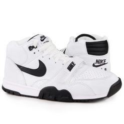 Buty męskie sportowe do koszykówki Nike AIR TRAINER 1. Białe buty sportowe męskie Nike, bez wzorów, bez zapięcia, do koszykówki. W wyprzedaży za 419.00 zł.