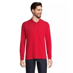 Koszulka polo z długim rękawem Sol's Prime. Czerwone bluzki damskie SOL'S, s, bez wzorów, eleganckie, bez kołnierzyka, bez ramiączek. Za 113.50 zł.