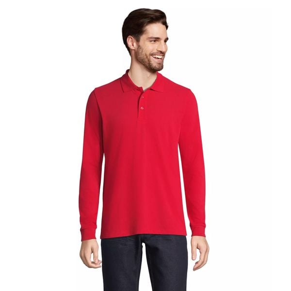 Koszulka polo z długim rękawem Sol's Prime. Czerwone bluzki damskie SOL'S, s, bez wzorów, eleganckie, bez kołnierzyka, bez ramiączek. Za 151.50 zł.