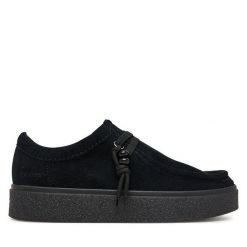 Półbuty Clarks. Czarne półbuty damskie Clarks, bez wzorów, bez obcasa, na płaskiej podeszwie, bez zapięcia. Za 479.99 zł.