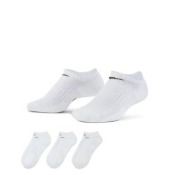 Skarpety Stopki do biegania unisex Everyday Cushion No Show 3 pary. Białe skarpety męskie Nike, bez wzorów. Za 190.00 zł.