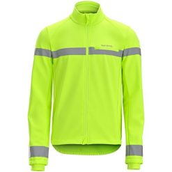 Kurtka zimowa na rower szosowy Van Rysel Discover EN17353. Żółte kurtki męskie VAN RYSEL, na zimę, xl, bez wzorów, z polaru, sportowe, bez kaptura. Za 219.99 zł.