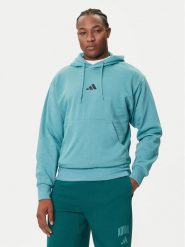 Adidas Bluza Essentials Feelcozy JX5659 Turkusowy Regular Fit. Niebieskie bluzy męskie Adidas, m, bez wzorów, z bawełny, bez ramiączek, bez kaptura. Za 159.99 zł.