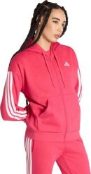 Adidas Bluza damska adidas Essentials 3-Stripes Full-Zip Fleece Hoodie różowa KF6272 L. Czerwone bluzy damskie Adidas, l, bez wzorów, bez ramiączek, bez kaptura. Za 258.99 zł.