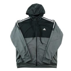 Kurtka męska Heat.RDY 3 bandes szara. Szare kurtki sportowe męskie Adidas, m, bez wzorów, bez kaptura, na fitness i siłownię. Za 186.06 zł.