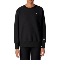 Bluza sportowa damska Champion Sweatshirt. Czarne bluzy damskie Champion, xs, bez wzorów, z bawełny, sportowe, bez ramiączek, bez kaptura. Za 207.00 zł.