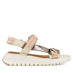 Sandały Geox. Sandały damskie Geox, bez wzorów, bez obcasa, na płaskiej podeszwie, bez zapięcia. Za 419.99 zł.