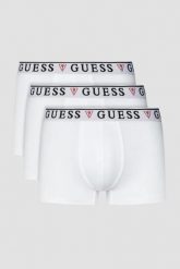 GUESS Zestaw białej męskiej bielizny bokserki 3 Pack. Białe bokserki męskie Guess, z aplikacjami. W wyprzedaży za 135.99 zł.