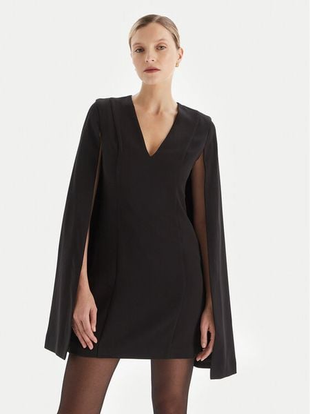 TWINSET Sukienka koktajlowa 252TT2402 Czarny Regular Fit. Czarne sukienki damskie Twinset, bez wzorów, z syntetyku, wizytowe, bez kołnierzyka, bez ramiączek. Za 1,469.00 zł.