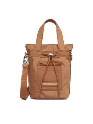 Guess Jeans Torebka CWBEO-GUESS-XC-006-09 Brązowy. Brązowe torebki do ręki damskie Guess Jeans, z aplikacjami, z jeansu, bez dodatków. Za 199.99 zł.