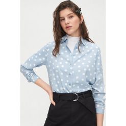Koszula w groszki - Niebieski. Niebieskie koszule damskie Cropp, l, bez wzorów, bez kołnierzyka, bez ramiączek. Za 69.99 zł.