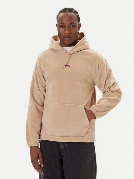 Levi's® Polar 001B8-0018 Beżowy Regular Fit. Brązowe bluzy sportowe męskie m, bez wzorów, z polaru, bez kaptura. Za 359.99 zł.
