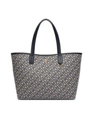 Tommy Hilfiger Torebka Th Icon Tote Jacquard AW0AW18889 Niebieski. Niebieskie shopperki damskie Tommy Hilfiger, bez wzorów, z materiału, bez dodatków. Za 699.99 zł.