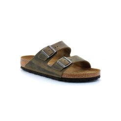 Klapki męskie Birkenstock Arizona. Szare klapki męskie Birkenstock, bez wzorów, z materiału, bez zapięcia. Za 319.00 zł.
