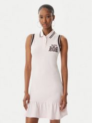 Juicy Couture Sukienka letnia Juicy Peplum JCGED126016 Różowy Regular Fit. Czerwone sukienki damskie Juicy Couture, na lato, xl, bez wzorów, z bawełny, bez kołnierzyka, bez ramiączek. Za 299.99 zł.