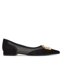 Baleriny Eva Minge. Czarne balerinki damskie Eva Minge, bez wzorów, bez obcasa, bez zapięcia. Za 379.99 zł.