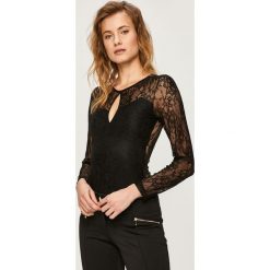 Morgan - Bluzka. Czarne bluzki damskie Morgan, m, bez wzorów, z bawełny, bez kołnierzyka, bez ramiączek. W wyprzedaży za 179.90 zł.