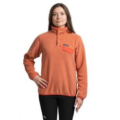 Bluza polarowa damska Lightweight Synchilla Snap. Brązowe bluzy damskie Patagonia, s, bez wzorów, z polaru, retro, bez ramiączek, bez kaptura. Za 589.99 zł.