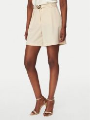 Rinascimento Szorty materiałowe CFC0127761003 Beżowy Regular Fit. Brązowe spodnie materiałowe damskie Rinascimento, bez wzorów, z materiału. Za 459.99 zł.
