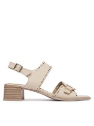 Caprice Sandały 9-28204-46 Kremowy. Białe sandały damskie Caprice, bez wzorów, ze skóry, bez obcasa, na słupku, bez zapięcia. Za 235.99 zł.