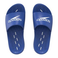 Klapki basenowe damskie Speedo Slides One Piece Af. Niebieskie klapki damskie Speedo, bez wzorów, sportowe, bez obcasa, bez zapięcia. Za 79.99 zł.