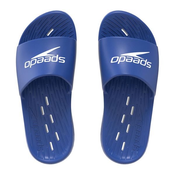 Klapki basenowe damskie Speedo Slides One Piece Af. Niebieskie klapki damskie Speedo, bez wzorów, sportowe, bez obcasa, bez zapięcia. Za 79.99 zł.
