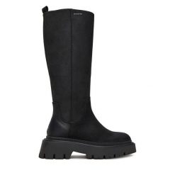 Kozaki G-Star Raw. Czarne kozaki damskie G-Star Raw, bez wzorów, bez obcasa, na płaskiej podeszwie, bez zapięcia. Za 649.99 zł.