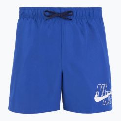 Szorty kąpielowe męskie Nike Logo Solid 5" Volley. Niebieskie kąpielówki męskie Nike, m, bez wzorów. Za 109.99 zł.