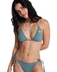 Trójkątny stanik bikini dla Kobiety SOLID ESSENTIALS Zielony. Zielone stroje kąpielowe damskie Roxy, xs, bez wzorów, z elastanu. Za 109.99 zł.