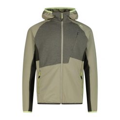 Polarowa kurtka z kapturem micro CMP Grid Tech. Zielone kurtki sportowe męskie CMP, m, bez wzorów, z polaru, z kapturem, na fitness i siłownię. Za 312.50 zł.