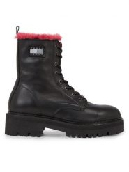 Tommy Jeans Botki Tjw W Urban Boot Smooth Ltr Wl EN0EN02402 Czarny. Czarne botki damskie Tommy Jeans, bez wzorów, z jeansu, bez obcasa, na płaskiej podeszwie, bez zapięcia. Za 849.99 zł.