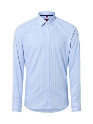 Finshley & Harding Koszula męska Mężczyźni Slim Fit Bawełna niebieski w paski, 45. Niebieskie koszule męskie Finshley & Harding, m, bez wzorów, z bawełny, biznesowe, bez kołnierzyka, bez ramiączek. Za 199.95 zł.