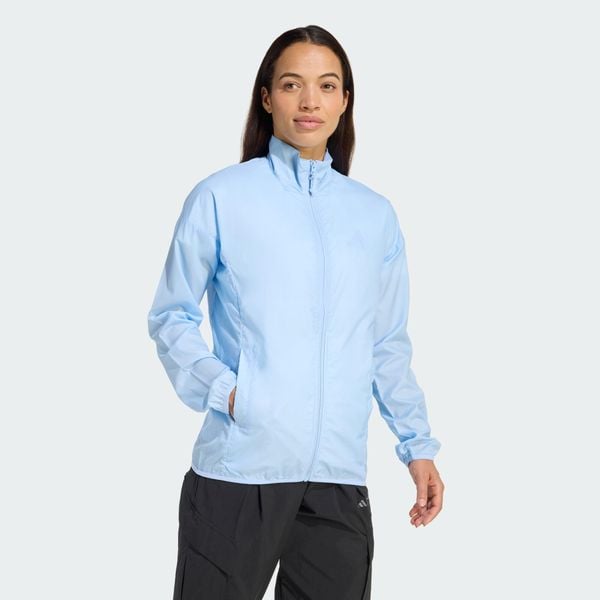 Kurtka Terrex Multi CLIMA365 Windweave. Niebieskie kurtki sportowe damskie Adidas, m, bez wzorów, z materiału, bez ramiączek, bez kaptura, do biegania. Za 439.00 zł.