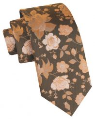 Klasyczny, Męski Krawat Alties - Beż, Blada Pomarańcz, Kwiaty. Krawaty i muchy Alties, bez wzorów, z tkaniny, eleganckie. Za 49.00 zł.