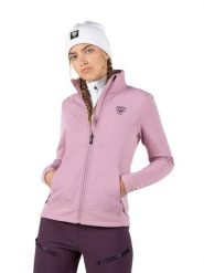 Bluza narciarska Rossignol W Classique Hybrid Clim FZ różowa. Czerwone bluzy damskie Rossignol, na jesień, l, bez wzorów, z elastanu, klasyczne, bez ramiączek, bez kaptura. Za 595.50 zł.