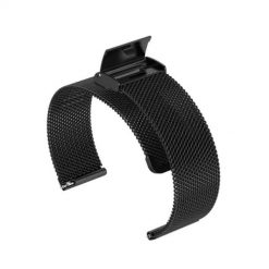 Regulowany pasek ze stali nierdzewnej do zegarka/smartwatch 22mm, BLACK/CZARNY. Czarne zegarki smartwatch SUNDAREE, bez wzorów. Za 31.12 zł.