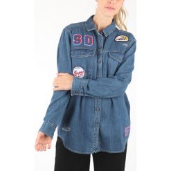 SuperDry Koszula Niebieski. Niebieskie koszule damskie Superdry, m, bez wzorów, z bawełny, bez kołnierzyka, bez ramiączek. Za 421.95 zł.