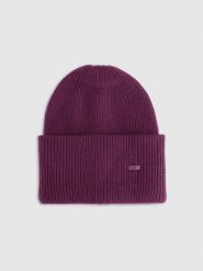 4F Czapka beanie uniseks - fioletowa Uniwersalny. Fioletowe czapki męskie 4F, na zimę, bez wzorów, z materiału. Za 69.99 zł.