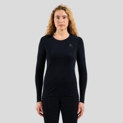 T-shirt thermique Odlo Merino 200 col zippé manches longues clair. Czarne bielizna sportowa damska ODLO, s, bez wzorów. Za 360.09 zł.