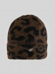 4F Czapka zimowa damska - brązowa Uniwersalny. Brązowe czapki damskie 4F, na zimę, bez wzorów, z dzianiny, klasyczne. Za 59.99 zł.