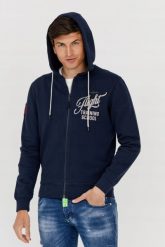 AERONAUTICA MILITARE Granatowa bluza męska. Niebieskie bluzy męskie Aeronautica Militare, m, bez wzorów, z kapturem. W wyprzedaży za 499.99 zł.