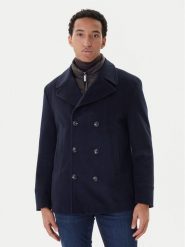 Bugatti Płaszcz wełniany 874228-81063 Granatowy Regular Fit. Niebieskie płaszcze męskie Bugatti, na zimę, m, bez wzorów, z syntetyku, bez kołnierzyka, bez kaptura. Za 1,999.00 zł.