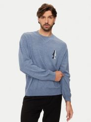 Armani Exchange Sweter 6DZM6H ZM5BZ 15DU Niebieski Regular Fit. Niebieskie swetry męskie Armani Exchange, l, bez wzorów, z bawełny, bez kołnierzyka, bez ramiączek. Za 279.99 zł.