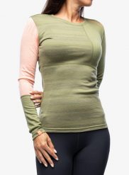 Bluza termiczna damska Ortovox 185 Rock N Wool Long Sleeve. Zielone bluzy damskie ORTOVOX, na zimę, xs, bez wzorów, z materiału, rockowe, bez ramiączek, bez kaptura. Za 428.99 zł.