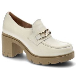 Białe Półbuty Lemar Wygodne Skórzane Buty. Białe półbuty damskie Lemar, bez wzorów, ze skóry, eleganckie, bez obcasa, na obcasie, bez zapięcia. Za 314.99 zł.