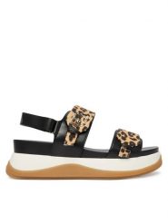 Liu Jo Sandały Fiona 02 BA6087 EX123 Czarny. Czarne sandały damskie Liu Jo, bez wzorów, ze skóry, bez obcasa, na płaskiej podeszwie, bez zapięcia. Za 599.99 zł.